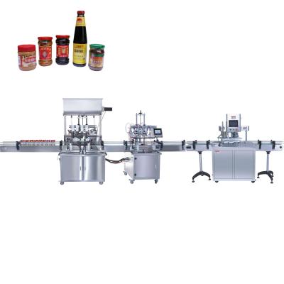 China Automatic Glass Plastic Food Jar Jam Ketchup Paste Jam Paste Chili Hot Sauce Bottle Liquid Filling Machine Spaghetti Tomato Glass Line for sale