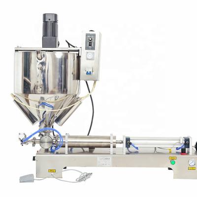 China Pneumatic Shampoo Gel Food Lotion Body Cream Sauce Jam Filler Honey Paste Cosmetic Filling Machine with Heating Mixer for sale