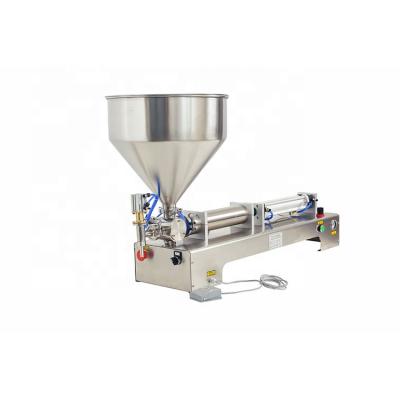 China Pneumatic Semi-automatic Food Filling Machine 100-1000ml Paste Jam Sauce Filling Hopper CE Certificate for sale