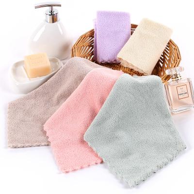 China QUICK DRY Hot Selling Small Square Towel 30*30 Velvet Towel Gift Towel Coral Kindergarten Use Towel Manufacturers Wholesale for sale