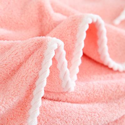 China Kid Safe Quick Dry Home Use Sexy Magic Coral Fleece Women Microfiber Bathrobe Towel Portable Wholesale Towel for sale