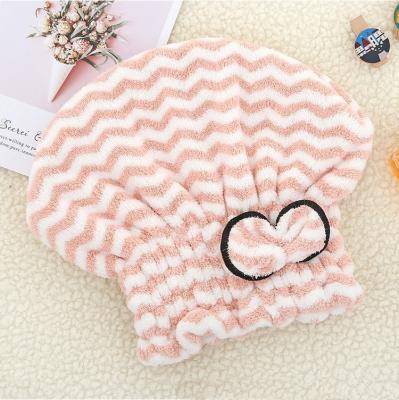 China QUICK DRY Hair Drying Hat Towel Net Round Covers 5 Colors Microfiber Fast Drying Head Wraps Turban Hair Hats With Bowknot for sale