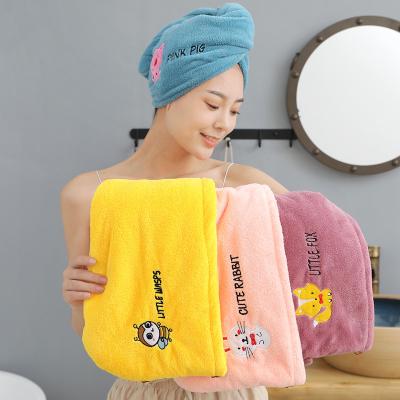 China QUICK DRY SPA Custom Super Absorbent Plush Microfiber Quick Dry Hair Drying Embroidery Logo Towel Hair Wrap Salon Turban for sale