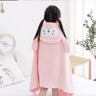 China Custom Logo Children Hooded Bath Towels QUICK DRY Microfiber Terry Bath Towel Kids Cartoon Soft Poncho Beach Wearable Wrap Towels for sale