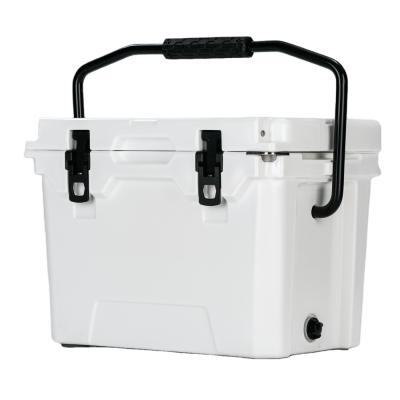 China New Waterproof 25QT Custom Heavy Duty Rotomolded Plastic Hard Plastic Cooler Box Fish Ice Chest With Handle Bar for sale