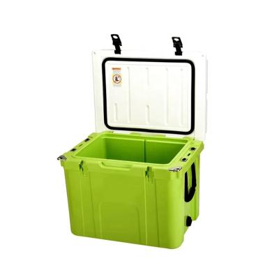 China 55QT Waterproof Plastic Cool Box For Fishing Tackle Ice Box Chest Cooler Refrigerators Boat With Soft Cooler for sale