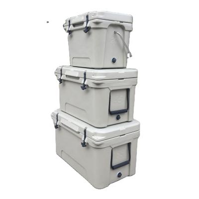 China 65QT Beer Ice Waterproof Rotomolded Outdoor Insulated Fishing Cooler Box For Kayak PU Foam Ice Chests for sale