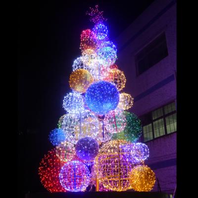 China Beautiful and fancy colorful LED Christmas ball tree for sale