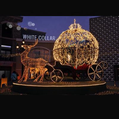 China Waterproof And Attractive LED Christmas Deer And Pumpkin Carriage For Outdoor Christmas Lighting Decoration for sale