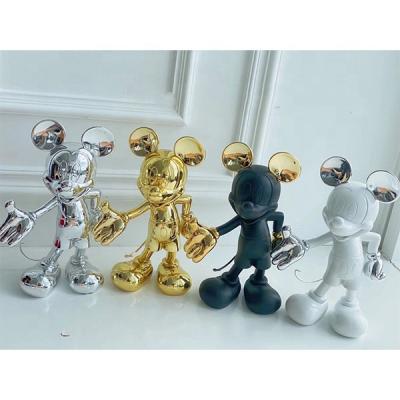 China Europe Handsome Mini Resin Plated Micky Mouse Statue for Home Decor for sale