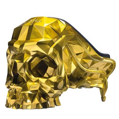 China Hot-selling China plating royal gold fiberglass skull armchair by Harold Sangouard for home/restaurant decoration for sale