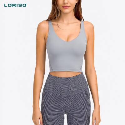 China Breathable Highly Stretch Custom Logo Fashion LORISO Fitness Yoga Wear Sports Bra Shockproof Bra for sale