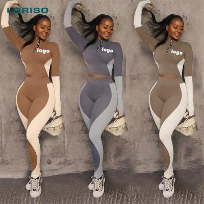 China New Breathable Custom Made Two Piece Fitness Gym Yoga Legging Set For Women Sporty Plus Size Activewear for sale