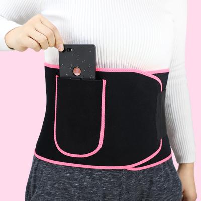 China Tummy Waist Trimmer Fitness Waist Slimming Sports Neoprene Waist Support Belt With Phone Pocket for sale