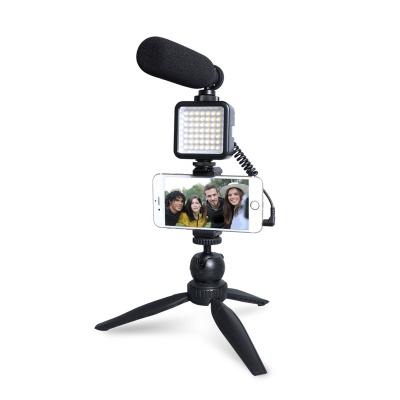 China Professional LED Light MAONO Microphone Recording With Led Light For Video Camera Light Stand Tripod Stand For Phone for sale