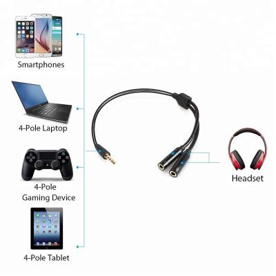 China High Quality Monitor 3.5mm Microphone Splitter Cable 3.5mm Microphone Splitter Cable for sale