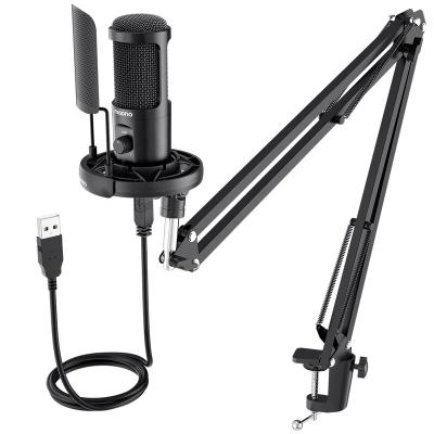 China Adjustable Studio Mike Recording Live Stream Mic Set With Mic Button USB Microphone Gain USB Microphone OEM Recording Studio Equipment Arm for sale