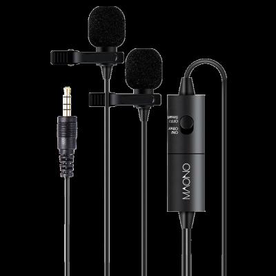 China Lavalier Microphone MAONO 3.5mm Jack Wired Podcasting Microphone With Collar Mic Lavalier Microphone Clip Lapel Microphones for sale