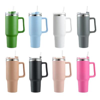 China PORTABLE 40oz handle car cup Tumbler series, with straw handle, stainless steel thermos cup large capacity for sale