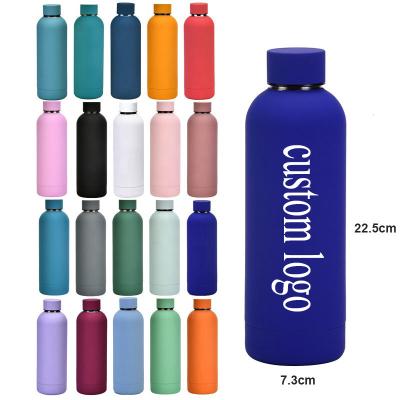 China Business 304 stainless steel American small mouth bottle thermos cup outdoor sports water cup large capacity rubber paint water bottle for sale