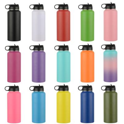 China PORTABLE Double Wall Water Bottle Stainless Steel Flask Sports Bottle with Handle Lid 32oz for sale