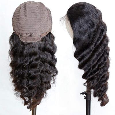 China Transparent Silky Straight Wave Lace Closure 34 Inch Full Lace Loose Wave Hair Wig Bleached Knot Frontal Wigs for sale