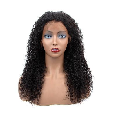 China New Deep Wave Virgin Brazilian Raw Cuticle Aligned Human Hair HD Transparent Swiss Lace Front Wig Jerry Curly Lace Hair Wigs for sale