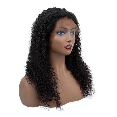 China Factory Outlet 180% Density Deep Wave Natural Color Bleached Knots Brazilian Remy Jerry Curly Lace Closure Wigs for sale