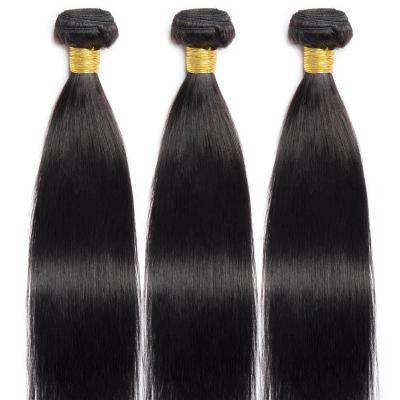 China 100% Straight Natural Black Color Hair Extension Factory Outlet Straight Wave Hair 100% Loose Wave Hair Bundles for sale