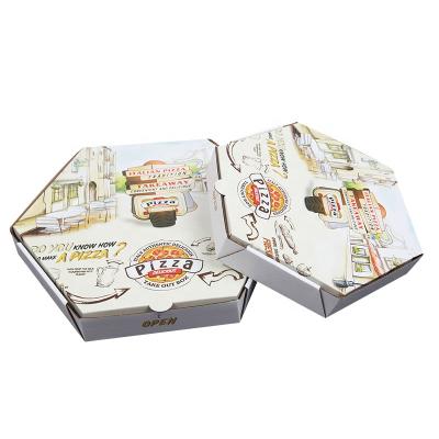 China Wholesales Disposable Corrugated Hexagonal Pizza Box Window Pizza Box 14 Inch for sale