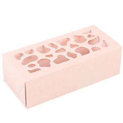 China Disposable White Cardboard Chocolate Packaging Container Hollow Out Cookie Holder Macaron Box Cookie Gift Boxes for sale