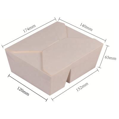 China Two Compartments Disposable To Go Packing Box Outlet Paper Box Storage Kraft Containers Lunch Meal Food Boxes for sale