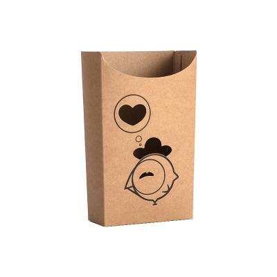 China Logo Hollow Popcorn Chicken Packing Custom Disposable Boxes Disposable Kraft Paper French Fries Box for sale