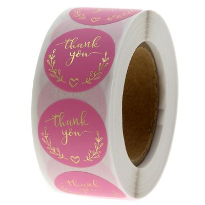 China Waterproof 1.5 Inch Thank You Label Sticker Custom Round Roll Custom Thank You Sticker for sale