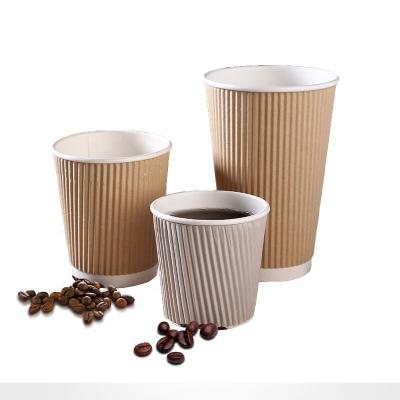 China Disposable 8oz 12oz 16oz Disposable To Go Drinkware Cup Insulated Hot Ripple Paper Coffee Cups for sale