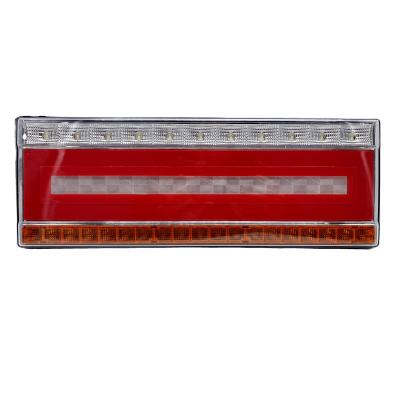 China 24v High Quality Thickened Red Tail Type Amber White Led Truck Trailer Koito Lights Lamps With Ground Light 41*14cm for sale