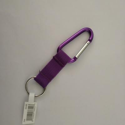 China Short polyester carabiner strap with rubber water bottle holder for sale