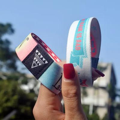 China Cheap Custom Made Polyester Wrist Band Fashion Elastic Wrist Band /NFC Wristband Customized for sale