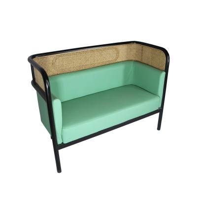 China Modern luxury style comfortable imitation rattan and soft PU leather upholstery for restaurant furniture seat for sale