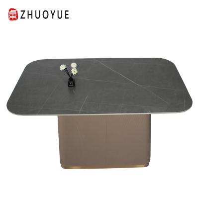 China Contemporary high quality commercial dining room rock slab table for sale