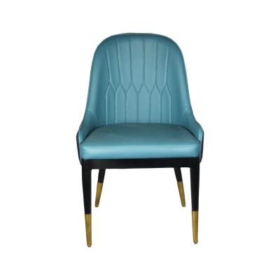 China Modern Contemporary Ask Frame PU Upholstered Cushion And Copper Sheathing For Restaurant Dining Chair for sale