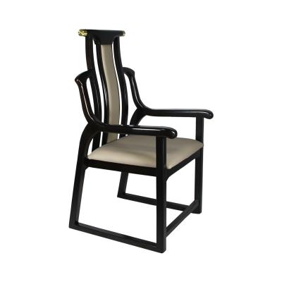 China Modern Modern Soft PU Leather And Breathable Fabric Oak Black Suitable For Home Dining Chair for sale