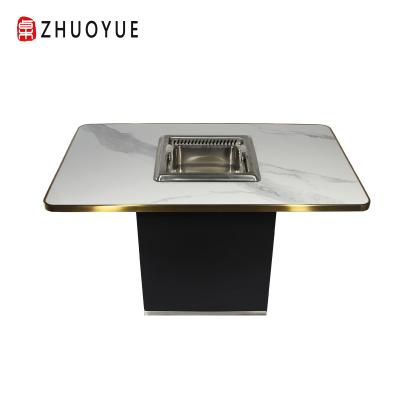 China 2022 Contemporary Single Table Most Popular Light Pot Luxury Smokeless Hot Table for sale