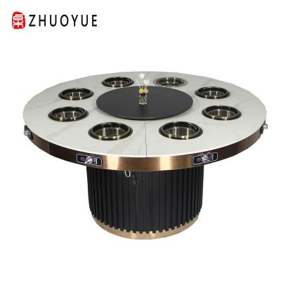 China Good Quality Contemporary Shabu Mini Personal Restaurant Table With Metal Base for sale