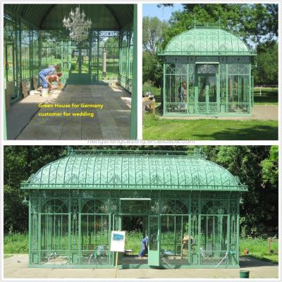 China Easily Assembled Luxury Wedding Garden Greenhouse / Beautiful Steel Greenhouse for sale