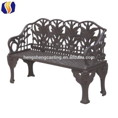 China Modern Simple Style Cast Iron Wooden Bench For Garden Antique Cast Iron Bench Foundry for sale