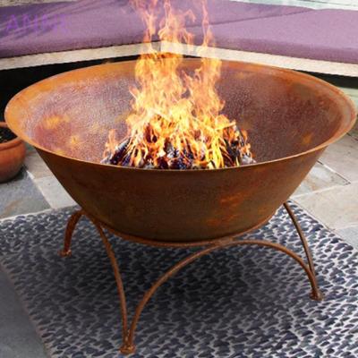 China Cast iron bowl fire mine rust fire bowl burn fire pit indoor outdoor for sale