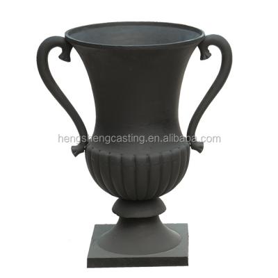 China Large CLASSIC black cast iron garden pot, large garden pots, garden flower pots for sale