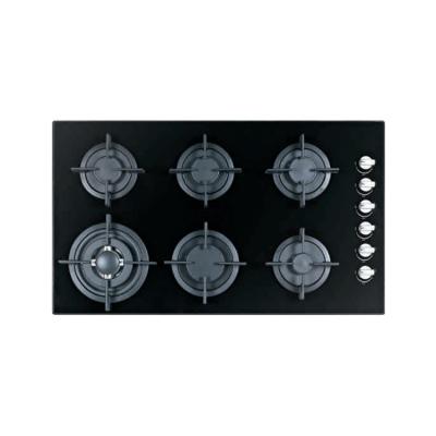 China Good price electronic 6 ring gas hob burners gas cooker stove ignition maker cast iron pan automatic direct support for sale