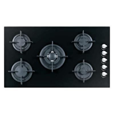 China 880mm tempered glass custom 88cm tempered glass cooktop household gas hob gas hobs 5 ring for sale